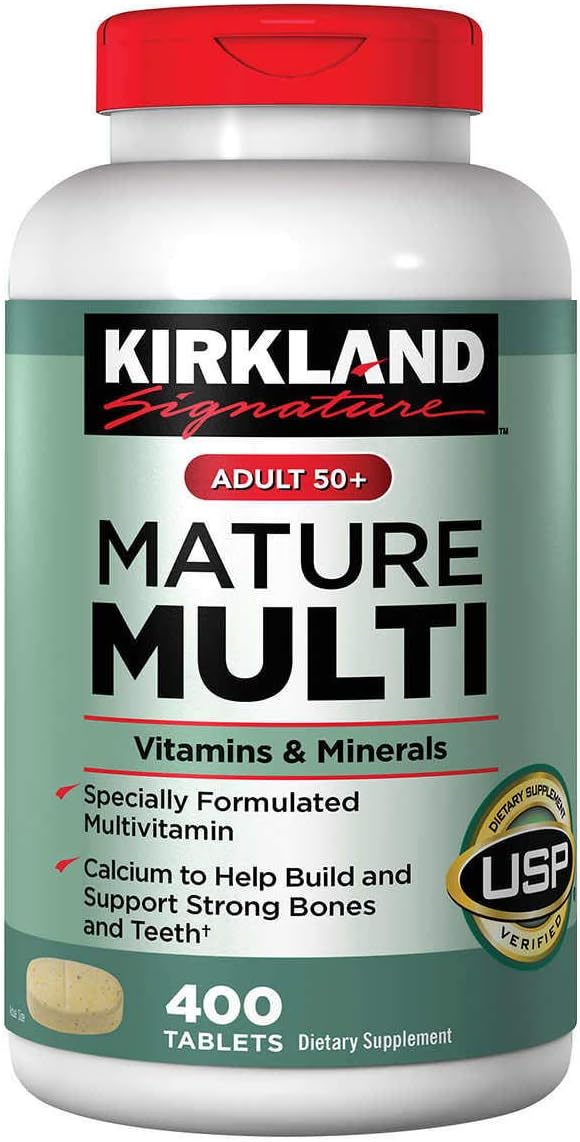KIRKLAND Signature Adult 50+ Multi Vitamins & Minerals, 400 Tablets (2 Pack)