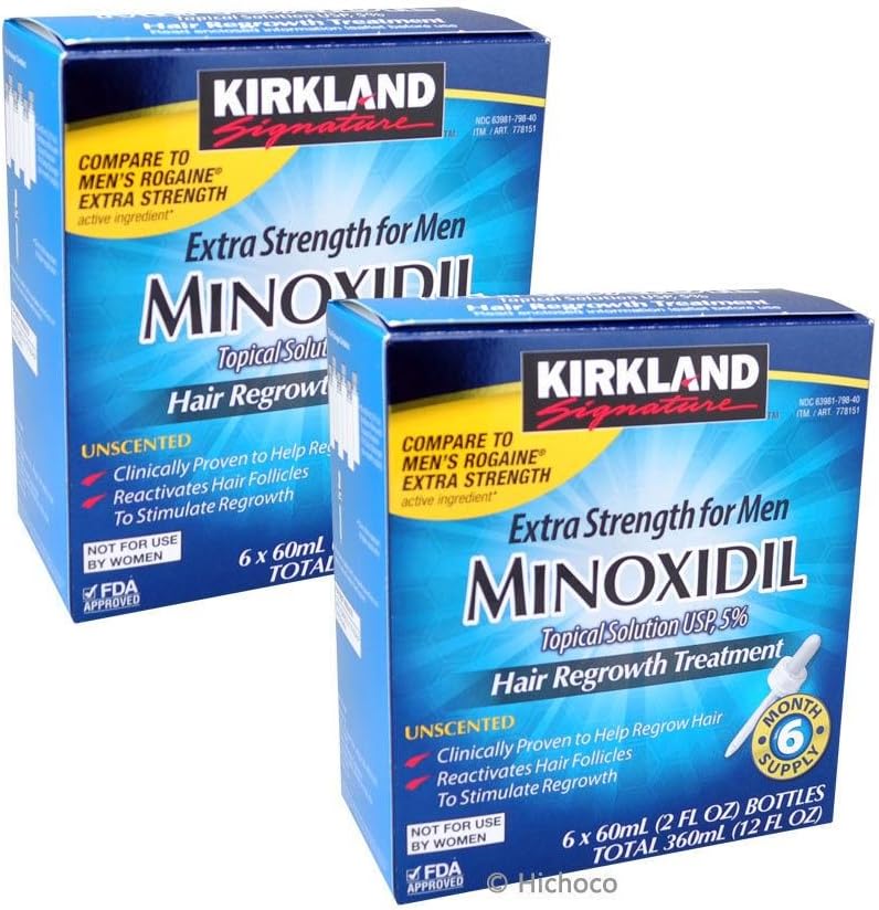 Kirkland Minoxidil 5% Extra Strength Men Hair Regrowth (12 Month Supply)