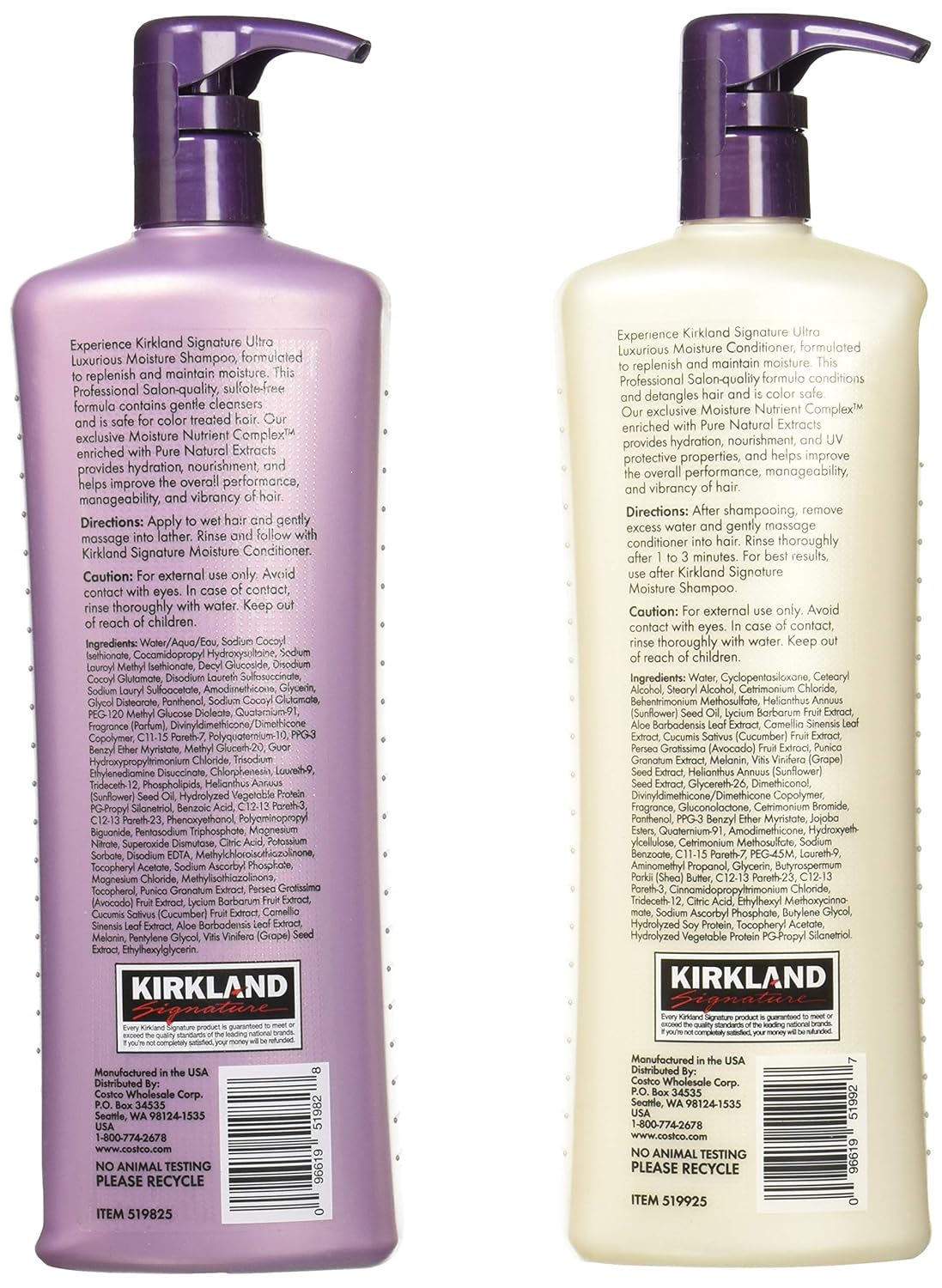 Salon Formula Moisture Shampoo 33.8 Oz & Conditioner 33.8 Oz