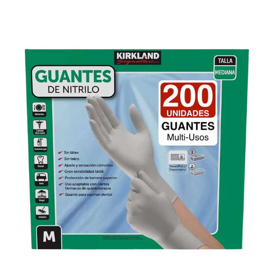Kirkland Signature Nitrile Gloves, Box of 200, Medium for Health Care, Food Service, Home other uses.