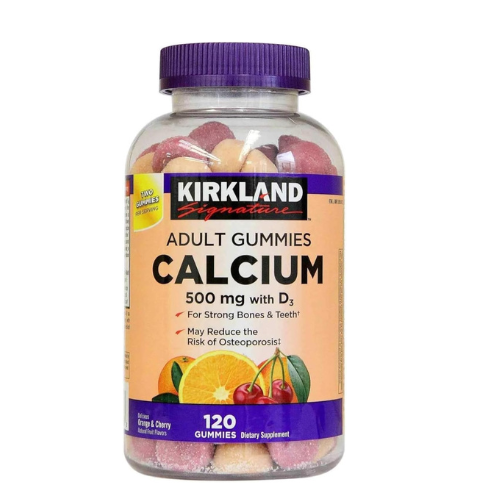 Kirkland Signature Chewable Calcium with Vitamin D3 Adult Gummies, 120 ct x 1 Bottle